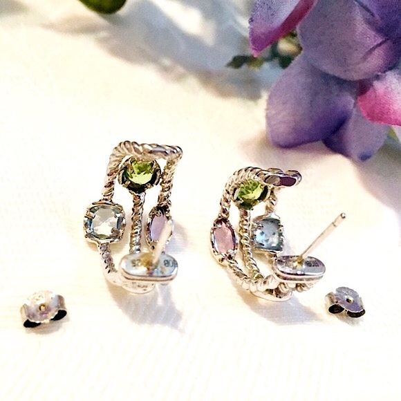 SOLD Sterling Topaz Amethyst Peridot Citrine Ear - Picture 5 of 14